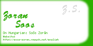 zoran soos business card
