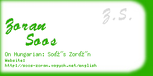 zoran soos business card